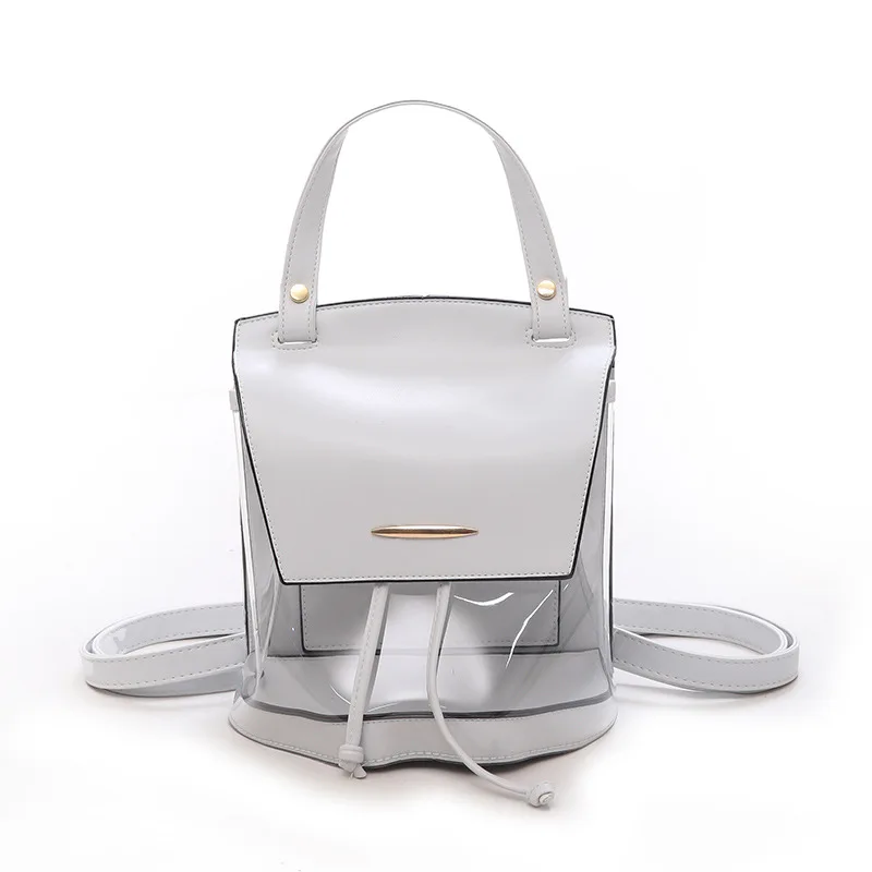 

Korean Transparent Backpack Female Clear Back for Summer Trend2019 Bolso Bandolera Mujer Black Bag