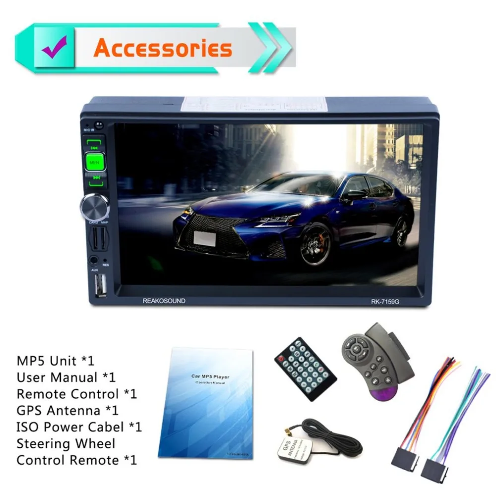 

7159G 7" Full HD 1080P Car DVD MP5 Player GPS Navigator Bluetooth FM/RDS Radio Car Multimedia Player Support Mirrorlink