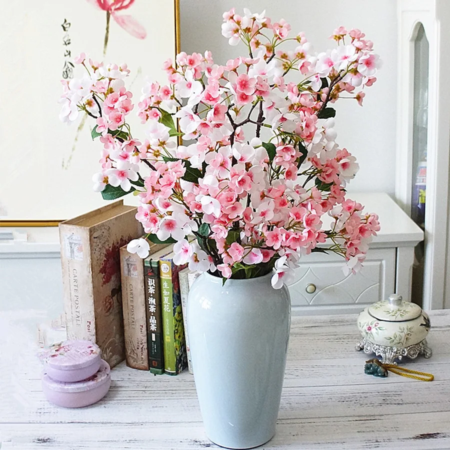 

95cm Cherry Blossom Tree Silk Artificial Flowers Large Branch Apple Fake Flowers Faux Flowers Home Wedding Spring Decoration