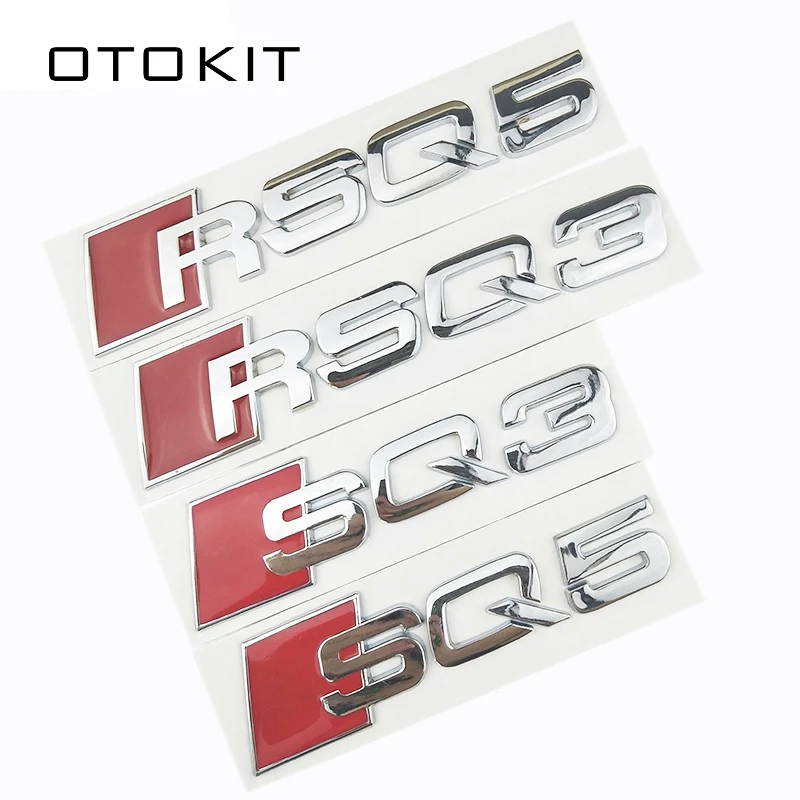 

Red Silver SQ3 SQ5 RSQ3 RSQ5 Metal Car Styling Refitting Emblem Badge Sticker For Audi Q3 Q5 A4L A5 A6L A4 A5 A6 Rear Tail Badge