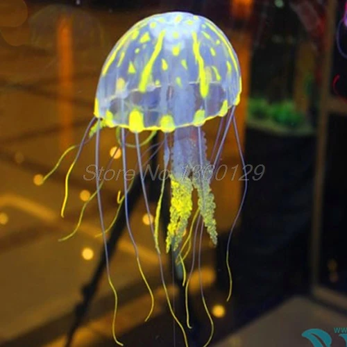 

Glowing Effect Vivid Jellyfish for Aquarium Fish Tank Pool Ornament Decoration Oct08 Drop Ship