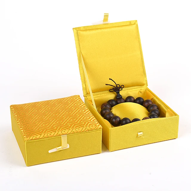 Plain Chinese Silk Brocade Soft Box 10cm Square Gift For Plain Chinese Silk Brocade Soft Box 10cm Square Gift For Bracelet Jewelry High End