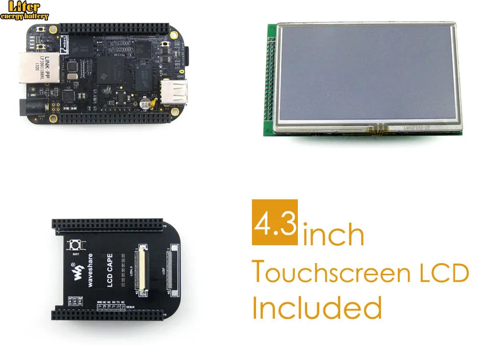  BB Black Package C with BeagleBone Black Rev C 512MB 4GB 8bit ARM Cortex-A8 4.3inch LCD Screeninclu