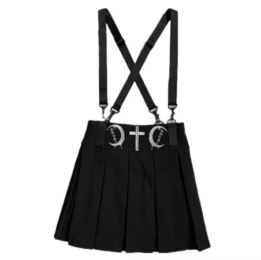 Новое поступление, модная черная юбка, готические юбки, женская панк плиссированная юбка, вышитая высокая талия, Мини Короткие юбки для женщин