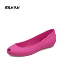 Fashion women flats sandals lovely jelly shoes pointed toe lady summer beach shoes female rain shoes soft soles candy 36-41