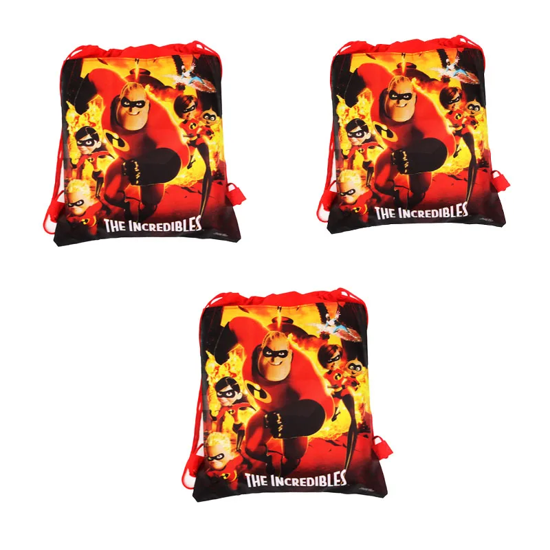 

8pcs/lot Incredibles theme drawstring backpacks Incredibles drawstring bags Incredibles theme birthday party favors decorations