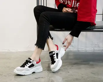 

LORFRCIN Women Sneakers Shoes Platforms Women Genuine Leather Shoes Tenis Feminino Women Casual Shoes Lace Up Sneakers