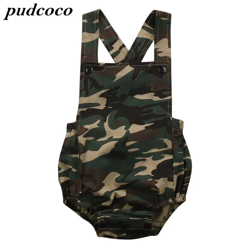 

0-18 m Newborn Kids Baby Girl Boys Kids Clothing Army Green Romper Sleeveless arrival Playsuit Clothes s Outfits