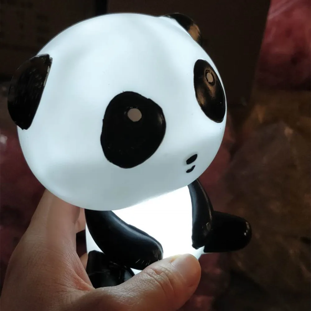 Панда ночник светодиодный Лампа Белый свет дома украшение детской комнаты Soft Touch милый подарок для детей батарея питание