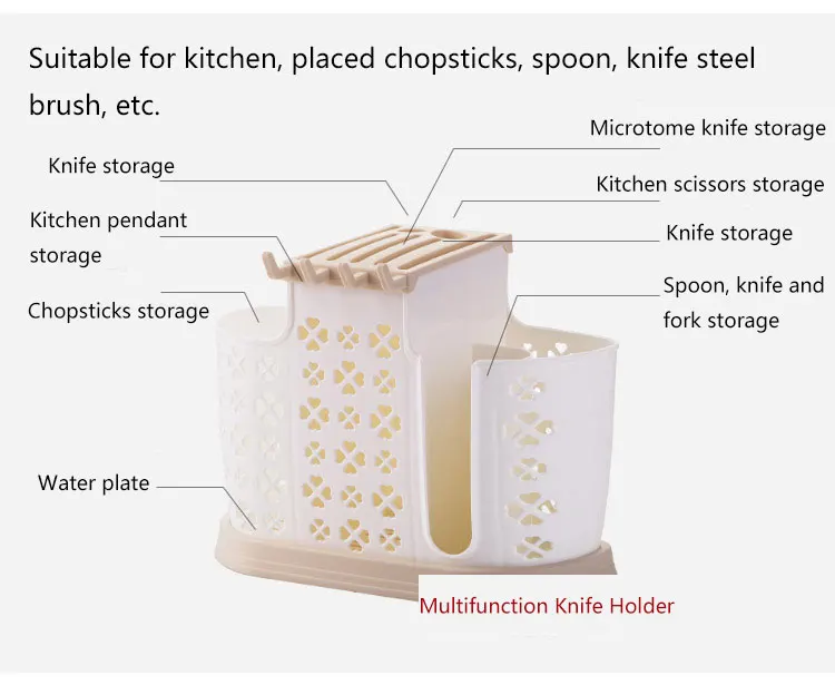 Домашняя посуда нож блок Многофункциональный пластиковый держатель для ножей палочки для еды подставка для ножей Кухонные принадлежности A-021