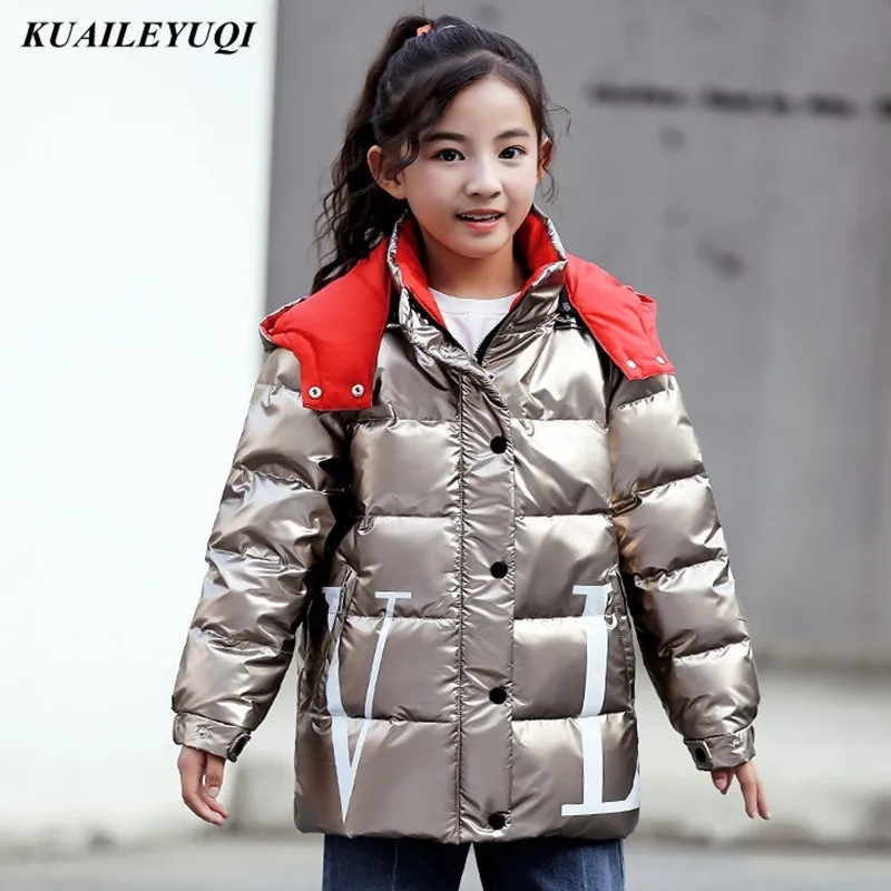 

2019 new fashion Children winter down jacket for kids Clothing girl silver gold Boys Hooded Coat Outwear Parka snowsuit clothes