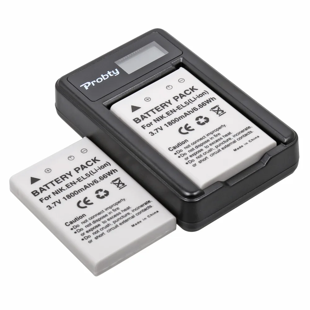 Cargador para Nikon Coolpix S10 P3 P4 P90 P100 P500 P5100 P520 2x EN-EL5 Batería