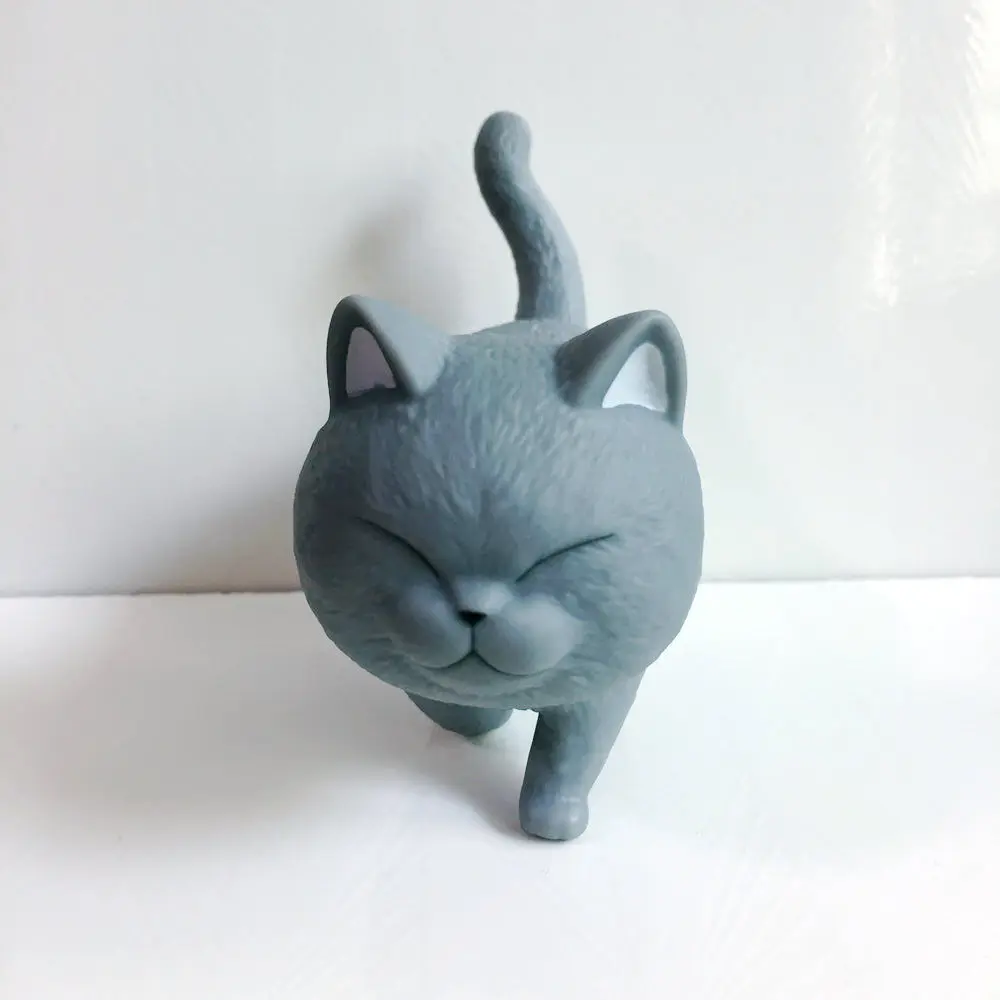 Милые животные серый толстый кот мультфильм рисунок для ребенка девочка мальчик