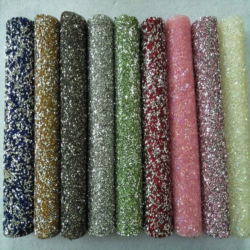 5x24cm Pretty 10 Colors Glitter Rhinestones Trim Iron On Hotfix Crystal Rhinestone with back
