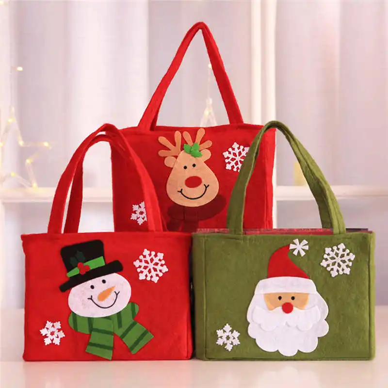 2018 Christmas Santa Claus Snowman Gift Candy Bag Stocking Xmas Tree Party Home Decor #2o26 (2)