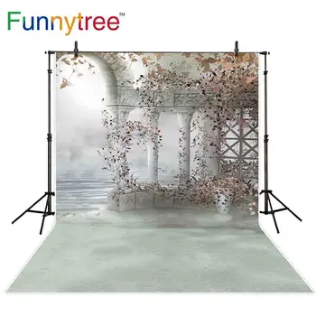 

Funnytree wonderland palace photography backdrop wedding flower background photobooth photo studio photocall fabric printed
