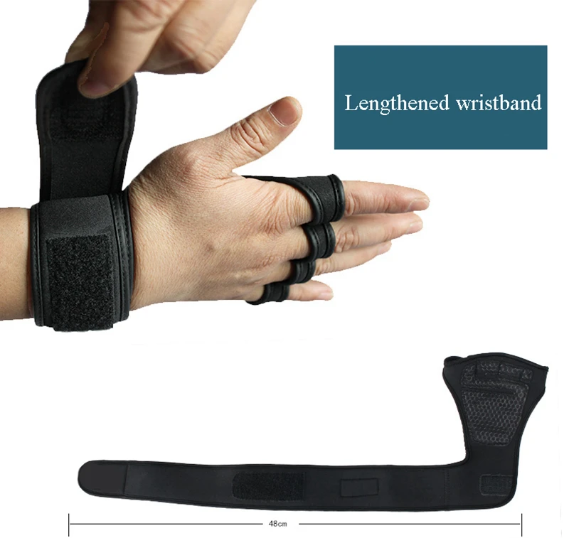 New 1 Pair Weight Lifting Training Gloves Women Men Fitness Sports Body Building Gymnastics Grips Gym Hand Palm Protector Gloves (22)
