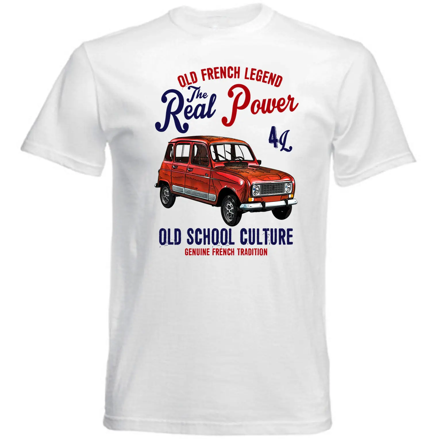 VINTAGE FRENCH CAR RENAULT 4L - NEW COTTON T-SHIRT discount hot new t shirt top free shipping t-shirt Classic | Мужская одежда