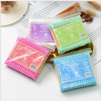 

100pcs/ Pack Double Head Cotton Swab Women Makeup Cotton Buds Tip For Medical Wood Sticks Nose Ears Cleaning Health Care Tools
