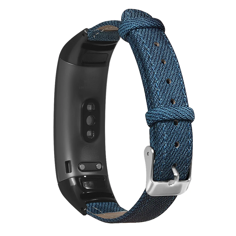 Ремешок джинсовый для смарт часов Huawei Band 3 Pro винтажный Повседневный сменный