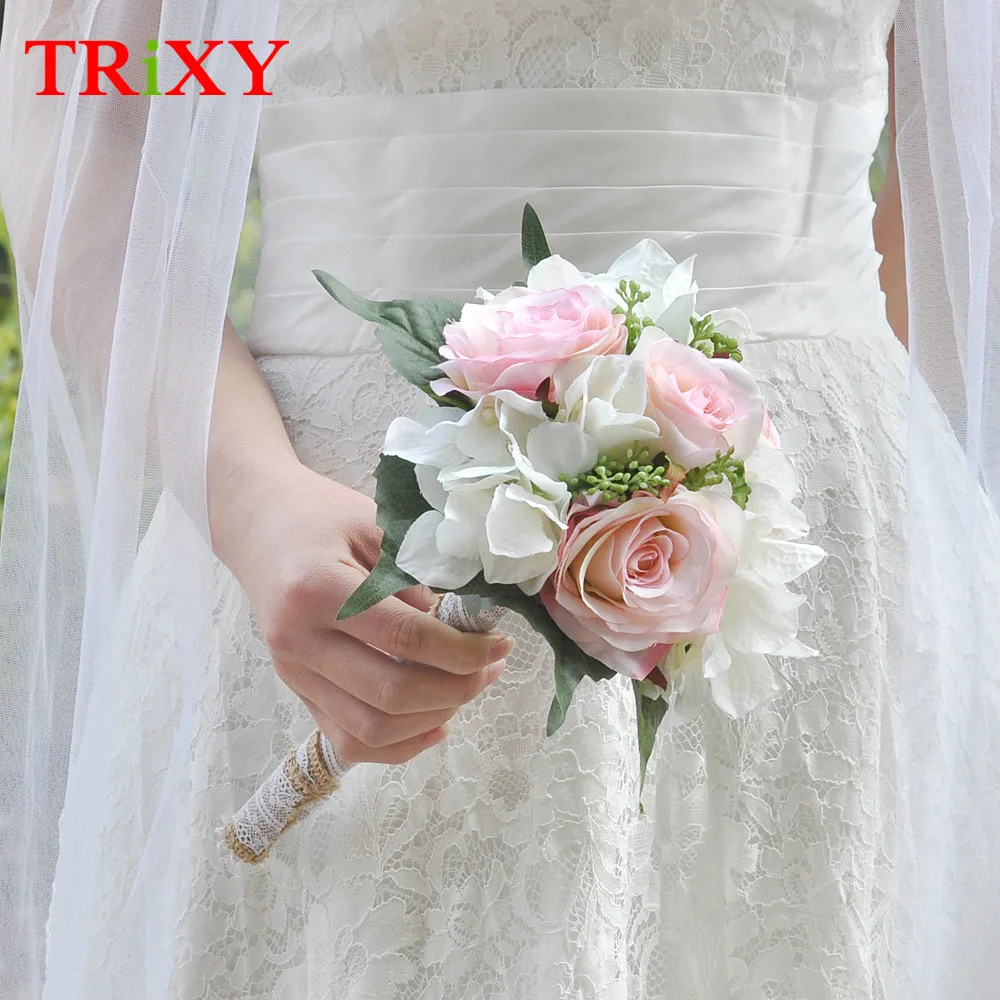 TRiXY B11 Романтические цветы Букеты свадебные искусственные ручной работы букет