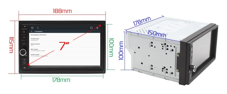 MARUBOX 706MT8,Универсальная автомагнитола 2 DIN,Универсальное головное устройство 2 din,автомобильный мультимедийный плеер,Android 8.1,Восьмиядерный процессор,7''IPS,радио TEF6686NXP,русифицированный интерфейс REDMOD