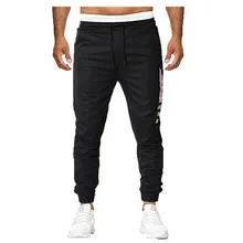 Брюки для бега, мужские брюки размера плюс, модные мужские брюки на шнурке с карманами, длинные брюки, свободные прямые брюки, мужские