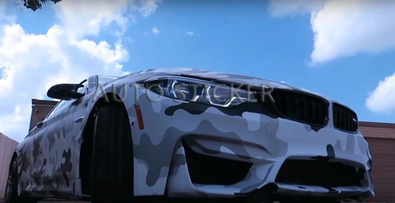 black white big snow camo vinyl car sticker 66