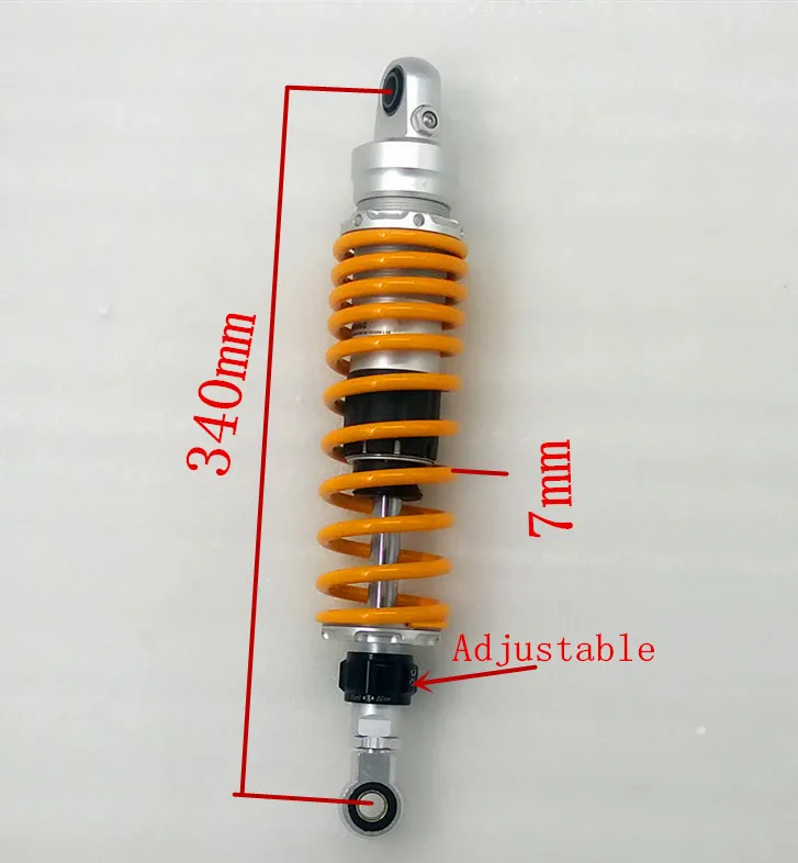 Универсальный 320 мм/330 мм/340 мм/350 мм/360 мм мотоциклетные сзади отрегулировать демпфирования амортизатор для Honda Yamaha Kawasaki Suzuki - Цвет: 340mm yellow