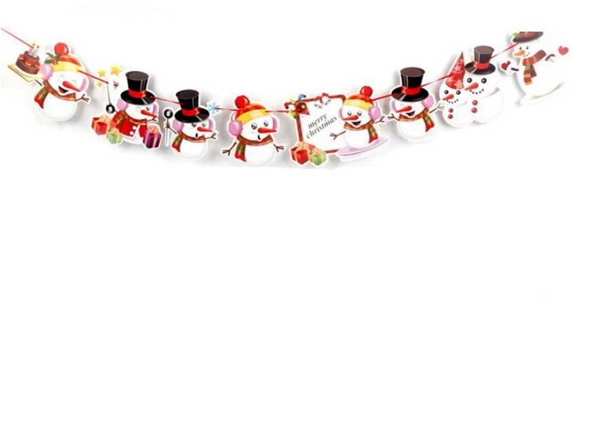 Рождественские украшения баннер флаг год вечерние украшения Санта Снеговик-парашют флаги гирлянды Рождественский Декор
