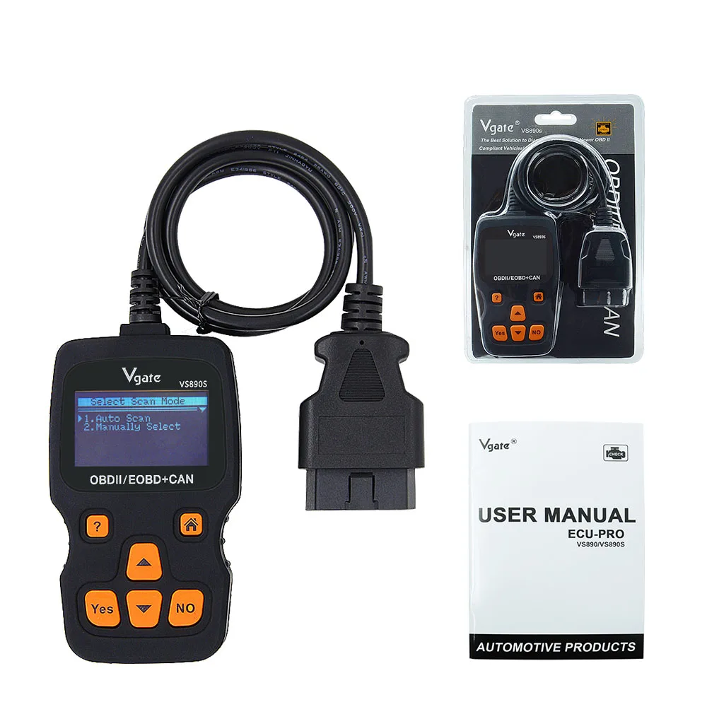 Vgate VS890 VS890S OBD2 сканер VS-890 VOBDII код ридер Поддержка OBD OBDII CAN протоколы 13 языков лучше ELM327