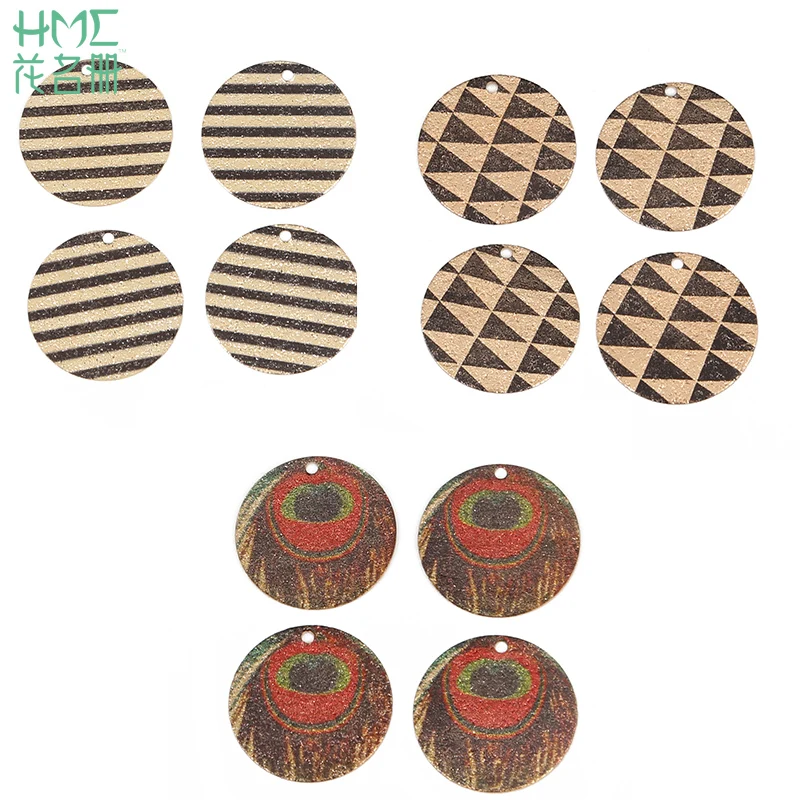 

High Quality Iron Made Printing Flower Round Shape Metal Charm Dia 20mm For DIY Fashion Three Patterns Pendant For DIY Earring