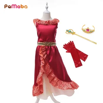 

PaMaBa Summer Baby Girls Elena Dress Cartoon Elena of Avalor Princess Dresses Girls Halloween Elena Cosplay Costume Filles Robe