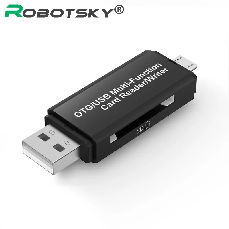 3 в 1 Micro USB кард-ридер Мужской к USB 2,0 Женский OTG адаптер SD/TF кард-ридер для Android телефона ПК ноутбука