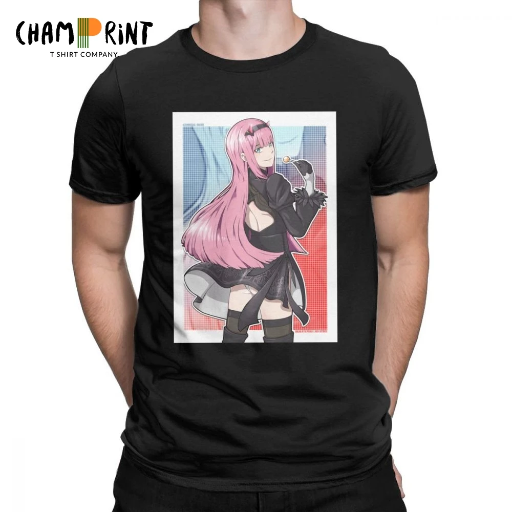 

Darling In The Franxx Zero Two Men T-Shirt Short Sleeved Tees Cotton T Shirt Original O-neck Clothes Cool Plus Size