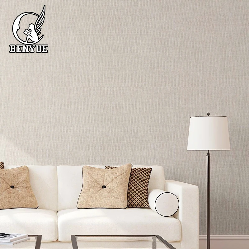 

Modern Solid Color Linen Wallpaper The High Quality Living Room Seamless linen series Wall cloth for walls home decor
