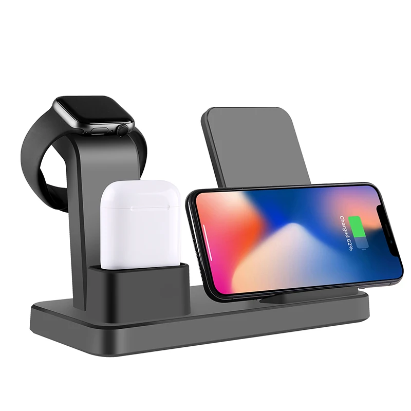 

3 In 1 Wireless Charger Stand Dock Station Fast Charging for iPhone Apple Watch SGA998