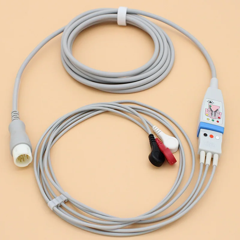 

12P M1669A M1668A ECG EKG trunk cable and leadwire for HP M3000A,M3001A,M1001A/B,M1002A/B,78352C,78354C,AHA/IEC,3 LEADS.