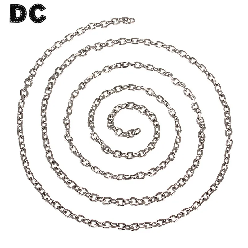 

DC 1meter/lot Rhodium Color Stainless Steel Link Chain O Chain Wide 4*6mm for Punk Necklace Bracelet Jewelry Findings F2251