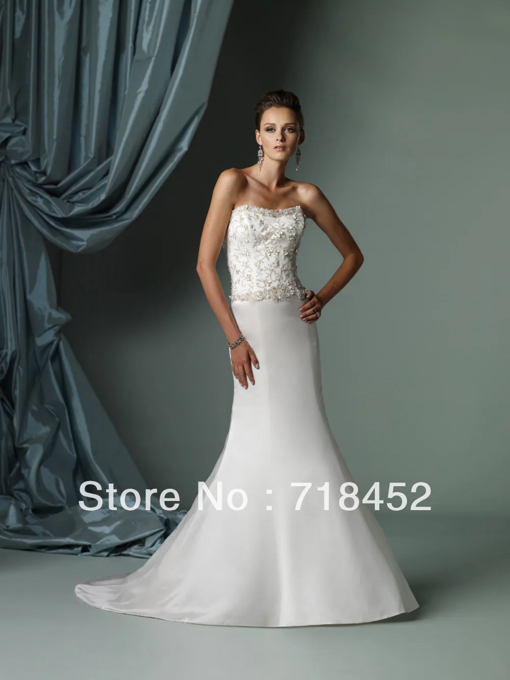 Hot Sale Lace Wedding Dress Elie Saab Trumpet Stain Top Lace