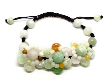 

Koraba Fine Jewelry Natural Myanmar Emerald Handmade Woven Flower Adjust Bracelet Free Shipping