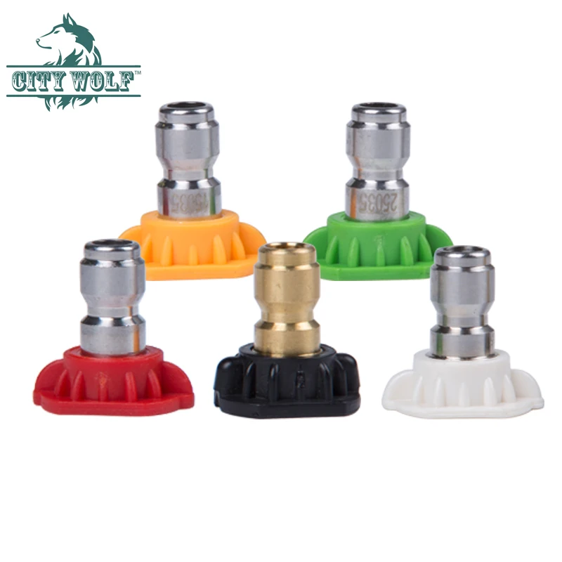 

High Pressure Washer Car Washer Stainless Steel Quick Nozzle Tips 0 15 25 40 soap nozzle 280bar 4000psi