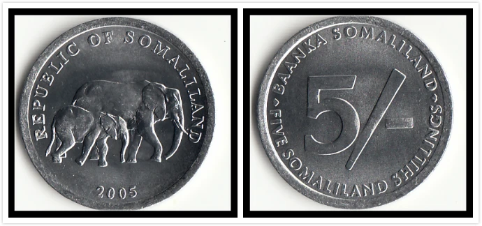 

Somaliland 5 shillings Coin Africa 100% real and Original Coins for Personal Collection UNC New