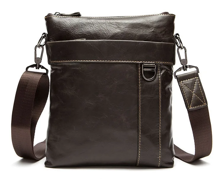 MJ Men's Shoulder Bag Genuine Leather Messenger Bag Real Leather Male Bags Solid Crossbody Handbag for Men High Capacity (4)