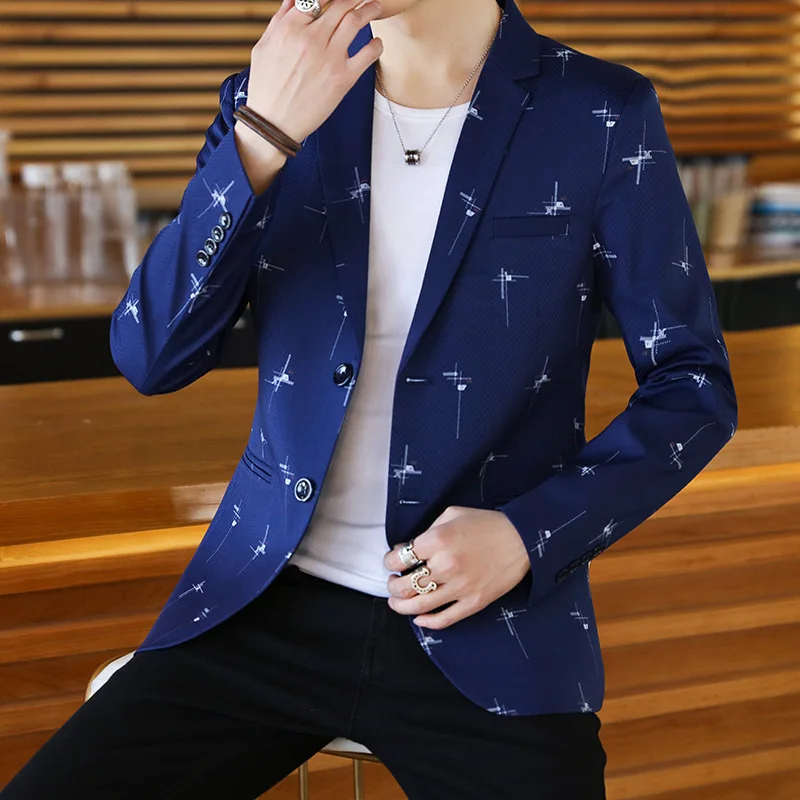 

HOCO 2019 men leisure blazer the fashion printing a thin blazer teenagers