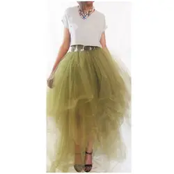 Тюлевое на заказ Юбка оливковое высокое качество Длинная Нижняя юбка эластичная лента пышные женские юбки