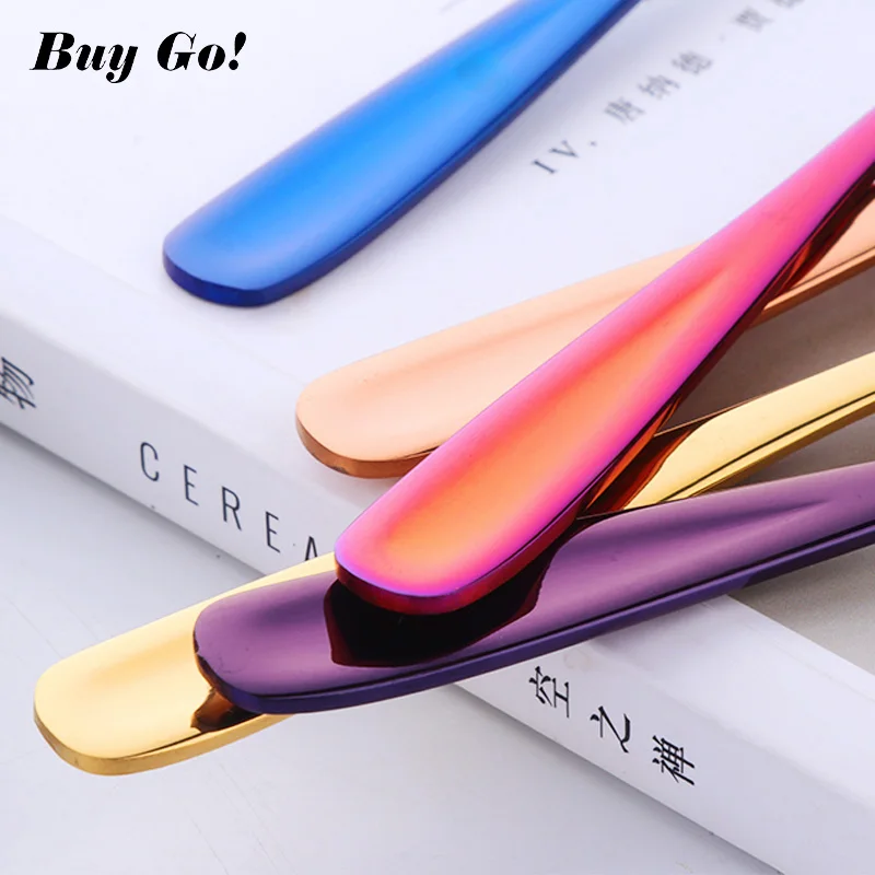 1PC Luxury Stainless Steel Mini Spoon Set Ice Cream Fruit Dessert Spoon Tea Rose Gold Coffee Teaspoons Tableware Cutlery stainless steel spoon tea spoon