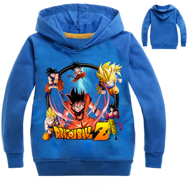 

boys long sleeve tops big kids hooded t shirt Dragon Ball Z Goku sweatshirt girls children tees hoodies tops for 3-14Y