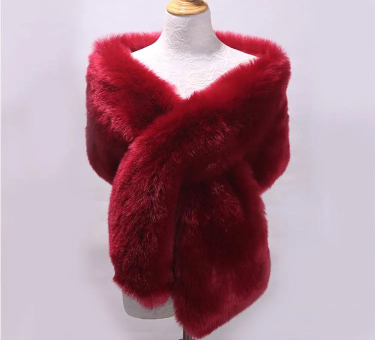 JaneVini/модные коричневые свадебные искусственные меховые шали и накидки для свадебной вечеринки, женские зимние теплые пальто, болеро, палантины Veste Femme