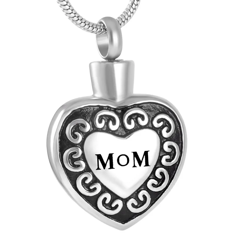IJD9145 Memorial urn necklace Mom ashes holder keepsake cremation urn